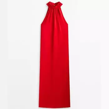 Платье Massimo Dutti Long Halter, красный