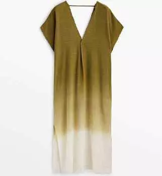Платье Massimo Dutti Rustic Ombre, зеленый
