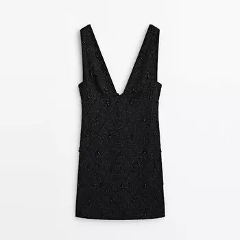 Платье Massimo Dutti Short Beaded, черный