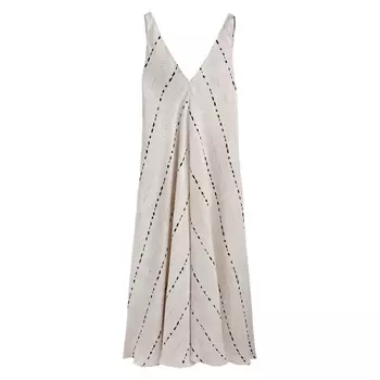 Платье Massimo Dutti Strappy Midi With Polka Dot Print, белый