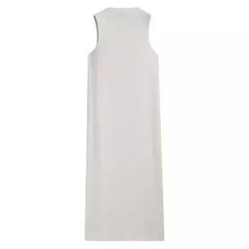Платье Massimo Dutti Textured Mock Turtleneck Midi, кремовый