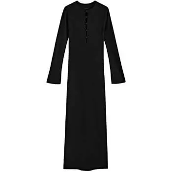 Платье Massimo Dutti With Button Details, черный