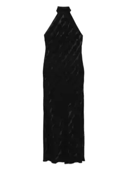 Платье Maura из жаккарда с вырезом халтер Rixo, черный