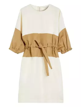 Платье Max Mara из льна, нейтральный