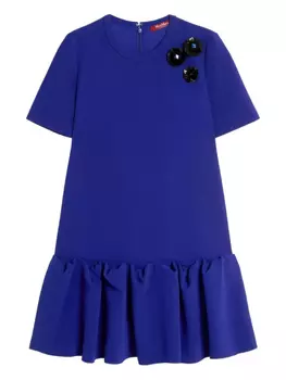 Платье Max Mara с короткими рукавами и оборками, фиолетовый