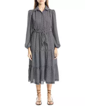 Платье Max Studio многоуровневое миди, черный