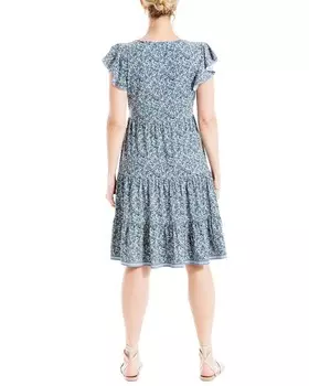 Платье Max Studio с развевающимися рукавами, синий