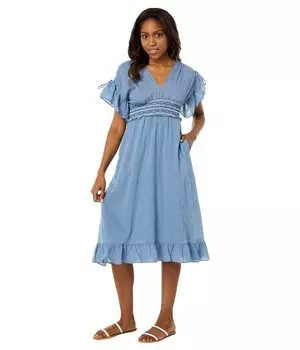 Платье Max Studio, Yarn-Dye Flutter Sleeve Dress