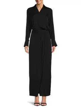 Платье макси Aida с перекрученным узором Free People, черный