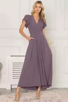 Платье макси Airene с короткими рукавами Jolie Moi, фиолетовый