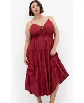 Платье макси Aiza больших размеров CITY CHIC, красный