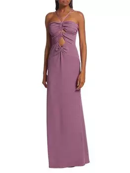 Платье макси эластичного трикотажа со шнуровкой Patbo, цвет Orchid