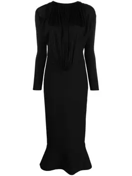 Платье макси Alette с драпировкой V:PM ATELIER, черный
