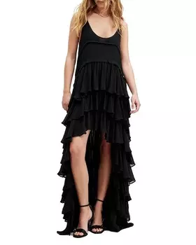 Платье макси ALLSAINTS Cavarly High Low, черный