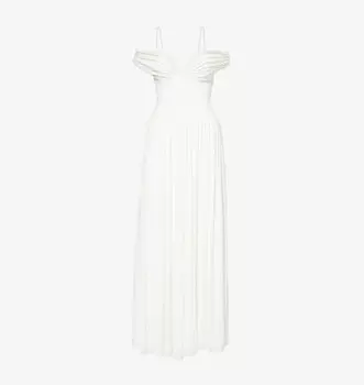 Платье макси Amarantha с открытыми плечами из эластичного трикотажа Simkhai, белый