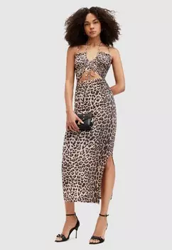 Платье макси AMAYA LEPPO AllSaints, коричневый