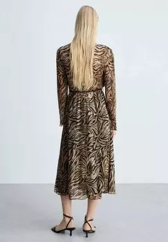 Платье макси AMBER Mango, коричневый