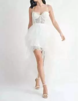 Платье макси Angela Tulle белого цвета Klesis