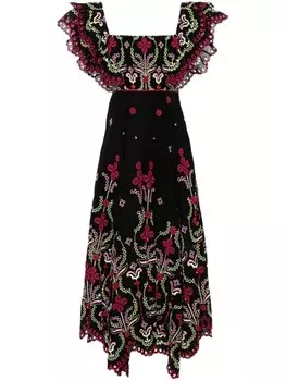 Платье макси английской вышивки Charo Ruiz Ibiza Sheen, черный