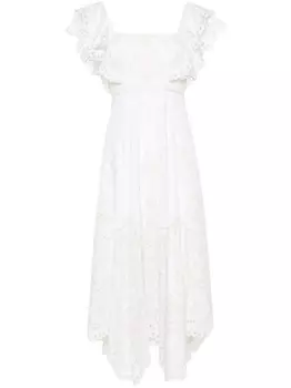 Платье макси английской вышивки Charo Ruiz Ibiza Sheen, белый