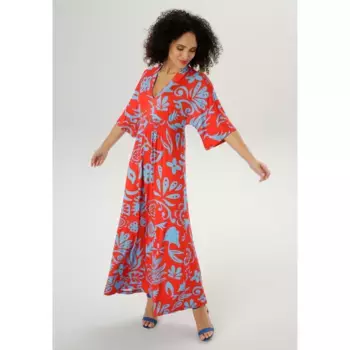 Платье макси Aniston SELECTED с широкими рукавами длиной 3/4, синий