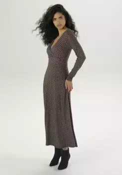 Платье макси Aniston SELECTED с V-образным вырезом с запахом и швом под грудью - НОВАЯ КОЛЛЕКЦИЯ, зеленый