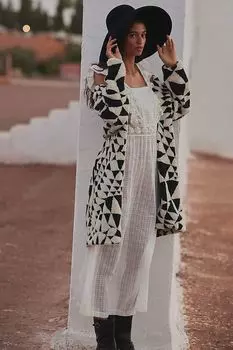 Платье макси Anthropologie с оборками, белый