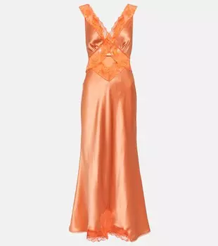 Платье макси aries с кружевной отделкой Sir, апельсин