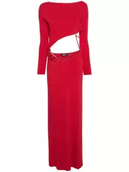 Платье макси асимметричного кроя GCDS, красный
