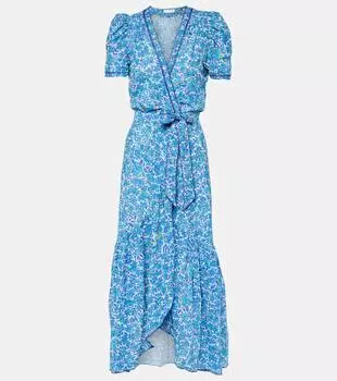 Платье макси baba с цветочным принтом Poupette St Barth, синий
