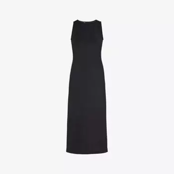 Платье макси Baccano из эластичной ткани с круглым вырезом Max Mara, черный