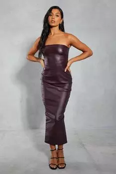 Платье макси бандо с разрезом на спине и джинсовой тканью MISSPAP, красный