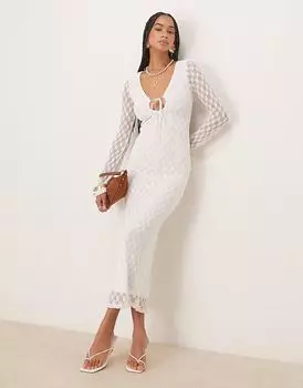 Платье макси Bardot Talika с цветочным принтом и сеткой цвета орхидеи