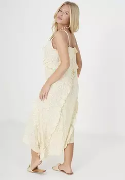 Платье макси BEA CHIFFON FLOWY RUFFLES Brave Soul, светло-желтый