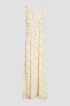 Платье макси Becky из смесового хлопка с принтом BA&SH, экру