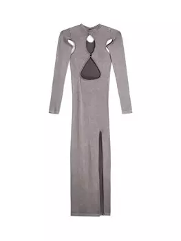 Платье макси Bershka Dress, серый