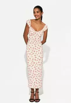 Платье макси Bershka, красный