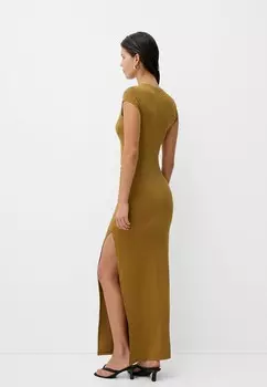 Платье макси Bershka, песочный