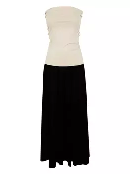 Платье макси без бретелек Marciella в стиле колор-блок By Malene Birger, черный