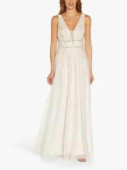 Платье макси без рукавов Adrianna Papell, цвет слоновой кости