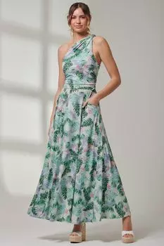 Платье макси без рукавов из джерси Jolie Moi, зеленый