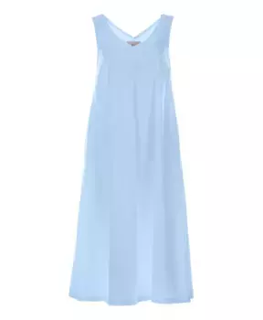 Платье макси без рукавов из хлопкового поплина Vicario Cinque, синий