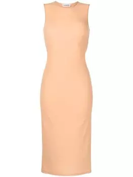 Платье макси без рукавов Jil Sander, нейтральный цвет