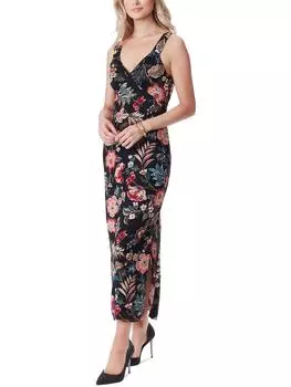 Платье макси без рукавов с цветочным принтом Rosalyn Womens Jessica Simpson, цвет black/arcadian blooms