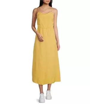 Платье макси без рукавов с квадратным вырезом и завязками на спине из ткани и камня Cloth & Stone, желтый