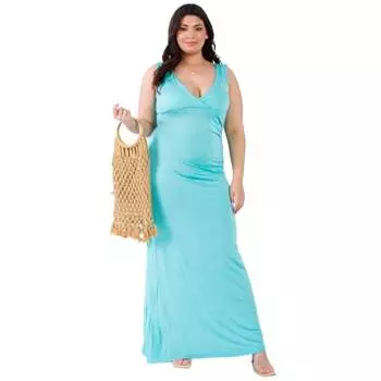 Платье макси без рукавов с V-образным вырезом FASHNZFAB, цвет mint