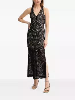 Платье макси без рукавов с V-образным вырезом GUESS USA, черный