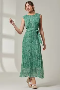 Платье макси без рукавов с завязками спереди Jolie Moi, зеленый