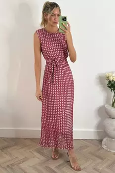 Платье макси без рукавов с завязками спереди Jolie Moi, розовый