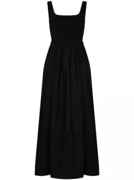 Платье макси без рукавов со сборками Matteau, черный